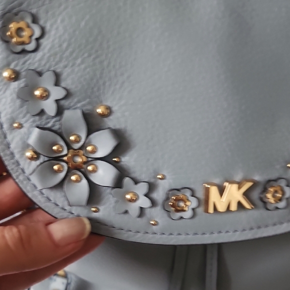 Michael Kors Light Blue Floral Backpack - Picture 9 of 9